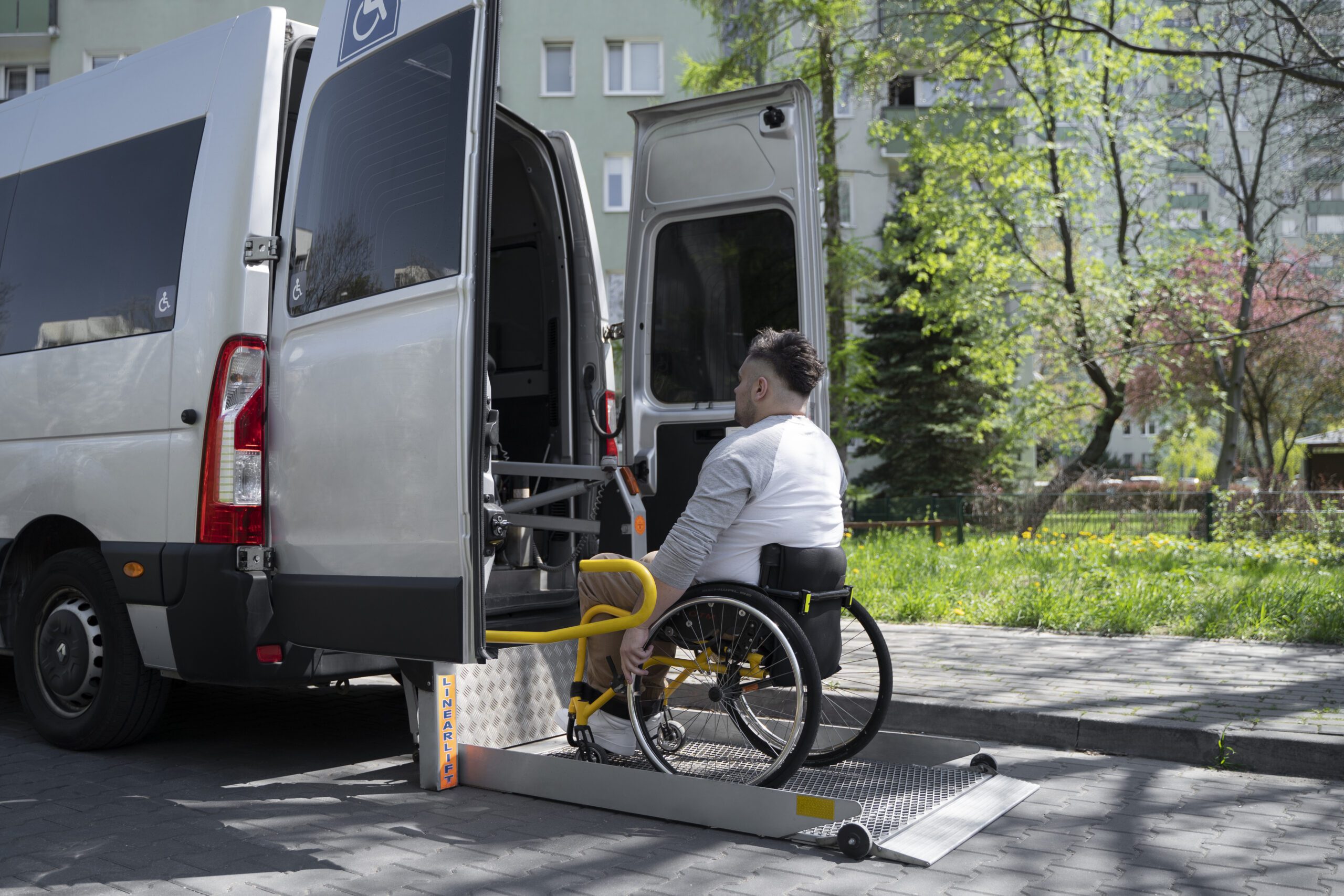 A JAX NEMT wheelchair-accessible van ready for a patient pickup in Jacksonville